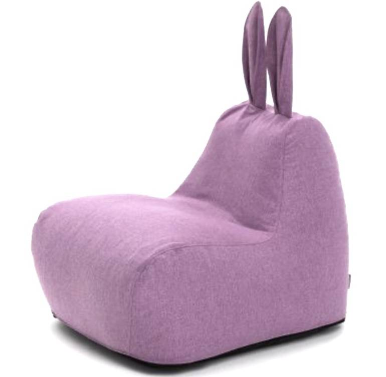 Купить пуф заяц в рогоже фиолетовый