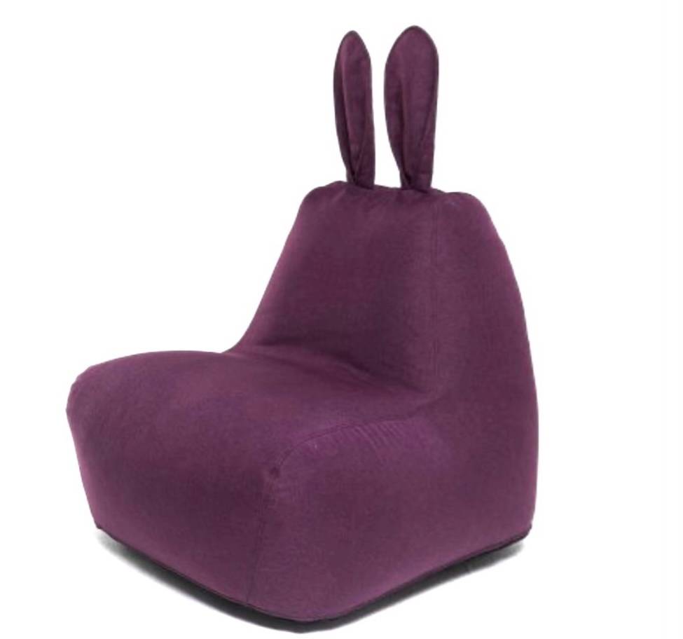 Купить пуф заяц в рогоже фиолетовый